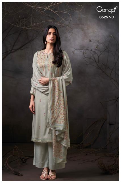 Ganga seresa 5257 wholesale crepe dress material